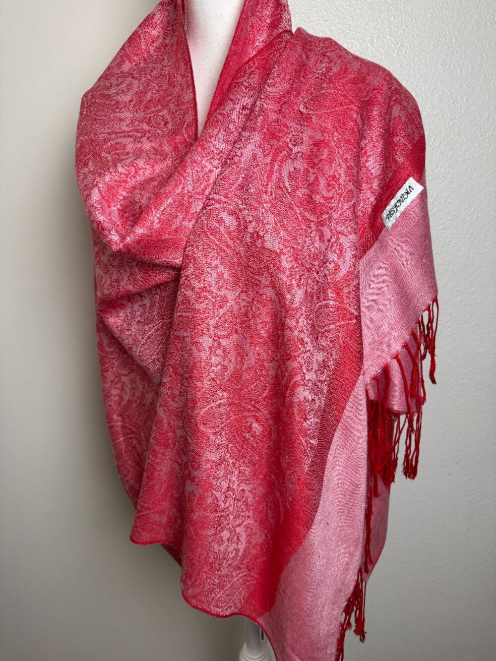 Pashmina Pink Scarf Wrap Shawl Paisley